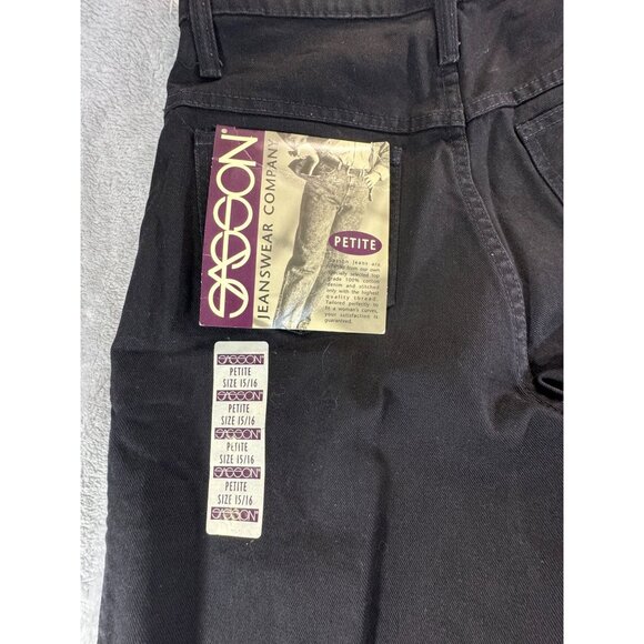 Sasson Jeans Women's 15/16 Petite Black Denim High Waisted Straight Leg NWT - Picture 5 of 16